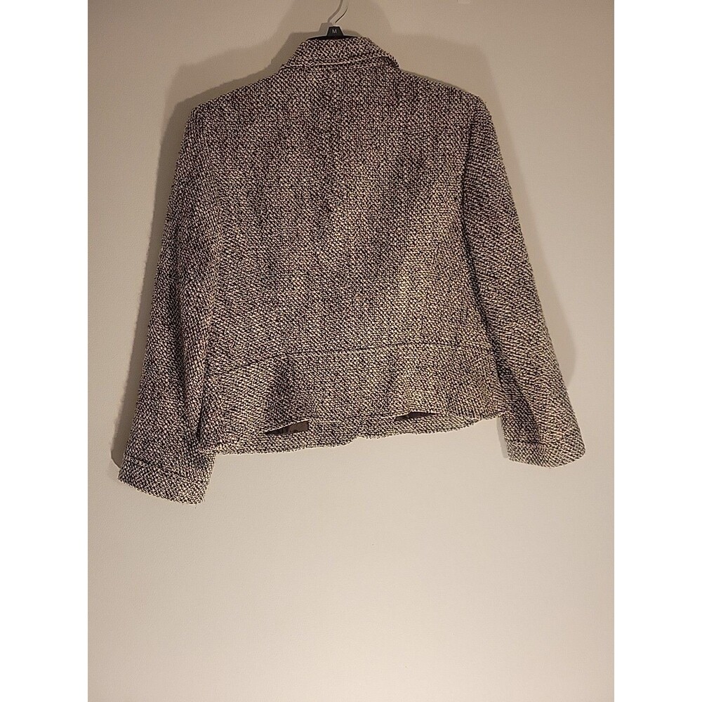 Talbots Blazer Tweed Jacket Women's Size 12 Brown & White Career - Picture 5 of 5